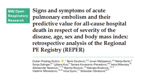 急性肺栓塞的體征和癥狀與疾病嚴(yán)重程度、年齡、性別和體重指數(shù)方面的相關(guān)性及預(yù)測(cè)價(jià)值